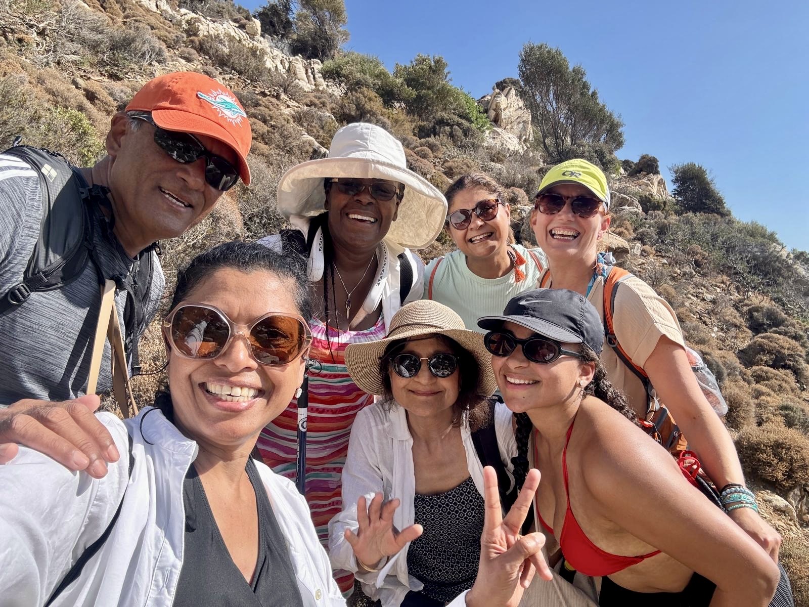 Ikaria hillside hike with the retreat group