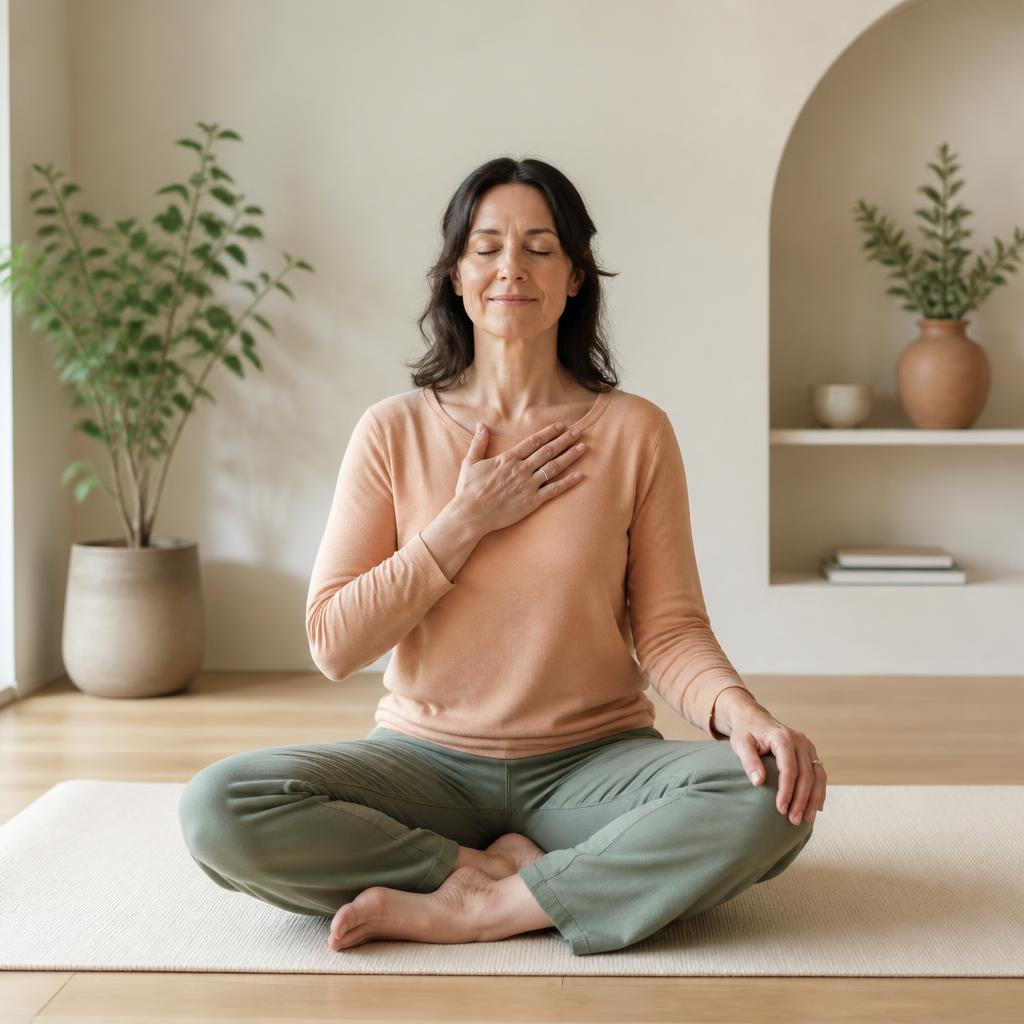 Soft, natural light — woman in gentle grounded movement
