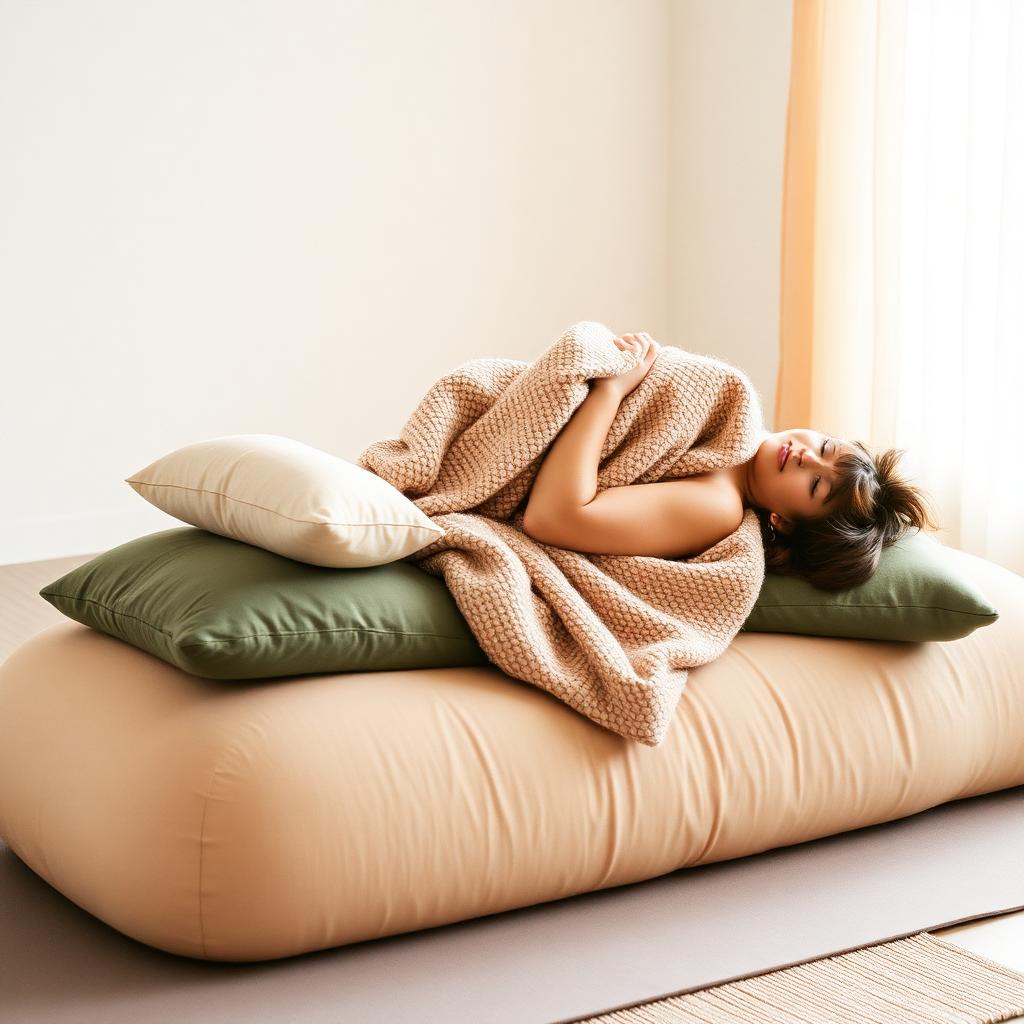 Supported restorative yoga in a calm natural setting